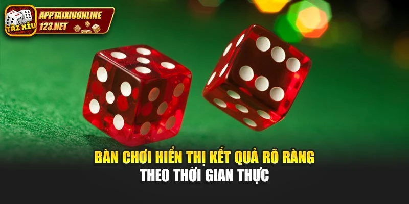 Bàn chơi hiển thị kết quả rõ ràng theo thời gian thực
