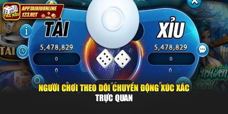 Người chơi theo dõi chuyển động xúc xắc trực quan